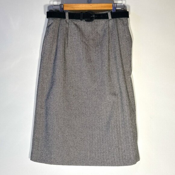 Russ Vintage SZ 12 Black herringbone 2 pc.suit office interview timeless 80's - Picture 8 of 15